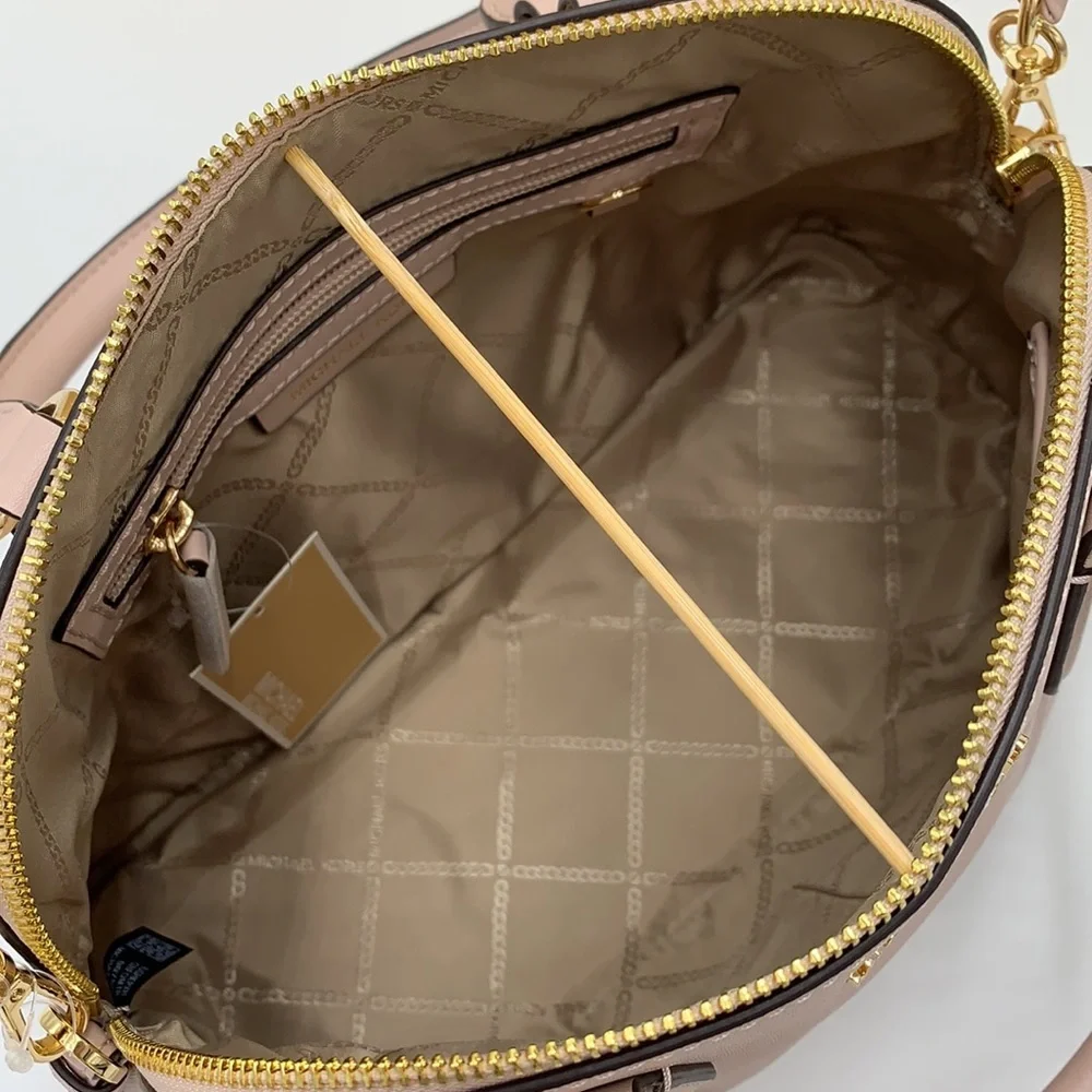 MICHAEL KORS VERONICA MEDIUM DOME Saffiano Leather SATCHEL SOFT PINK COL…